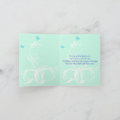 青、緑、白、アクア フローラル サンクス カード (内部)