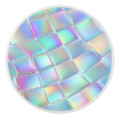 青、緑、紫のホログラフィックパターン セラミックノブ (正面)