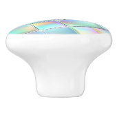 青、緑、紫のホログラフィックパターン セラミックノブ (側面)