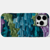 青、緑、紫の抽象的なブラシストローク Case-Mate iPhoneケース (裏面 (横))