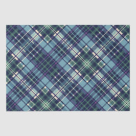 青、緑、紫の格子縞 薄葉紙