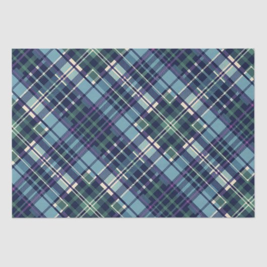 青、緑、紫の格子縞 薄葉紙 (正面)