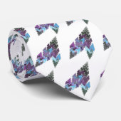 青、緑、紫の矢印形のフラクタルアート ネクタイ (ロール)