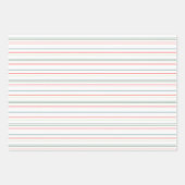 青、緑、赤と白ストライプ及び格子状 ラッピングペーパーシート (正面3)