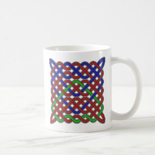 青、緑、赤のケルト結び目模様 コーヒーマグカップ