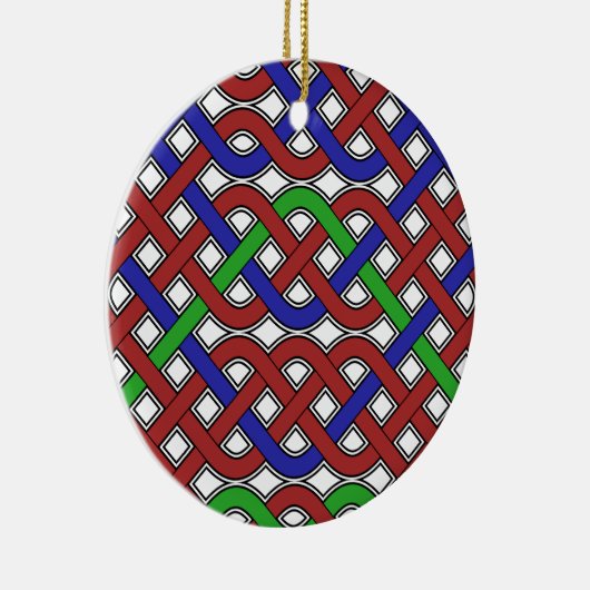 青、緑、赤のケルト結び目模様 セラミックオーナメント (右)