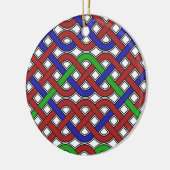 青、緑、赤のケルト結び目模様 セラミックオーナメント (左)