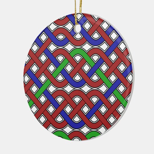 青、緑、赤のケルト結び目模様 セラミックオーナメント (左)