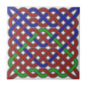 青、緑、赤のケルト結び目模様 タイル (正面)