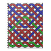 青、緑、赤のケルト結び目模様 ノートブック (正面)
