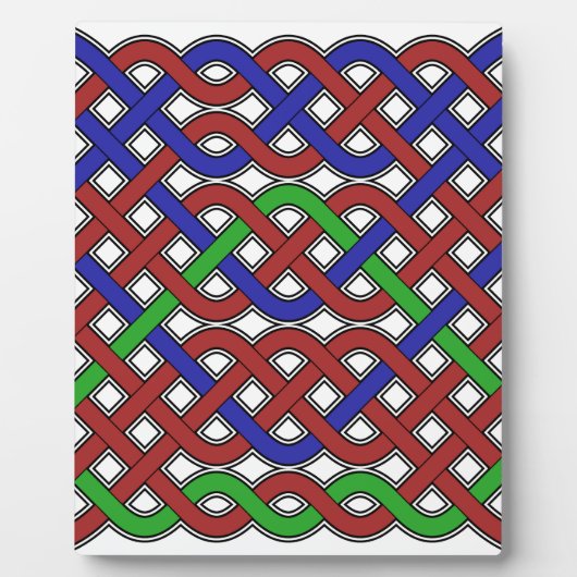 青、緑、赤のケルト結び目模様 フォトプラーク (正面)