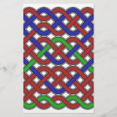 青、緑、赤のケルト結び目模様 便箋 (正面)