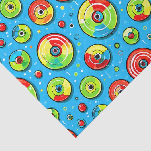 青、緑、赤ディスクゴルフをテーマにした誕生日 薄葉紙 (詳細)