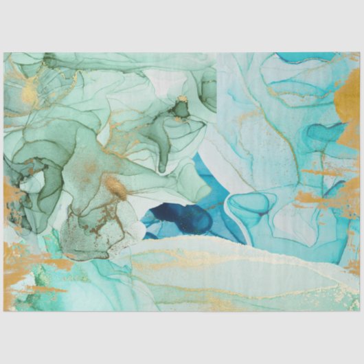 青、緑、金ゴールドの切り離しティッシュペーパー 薄葉紙 (正面)