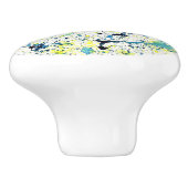 青、緑、黄色の抽象芸術 セラミックノブ (側面)