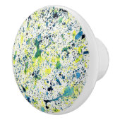 青、緑、黄色の抽象芸術 セラミックノブ (右)