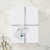 青、花、小 ギフトタグ (より糸付き)