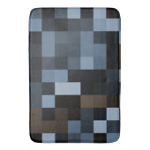 青、茶色、布、織物、織物、デザイン、格子縞。 バスマット (正面縦)