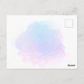 青/薄紫水色/スクリプトウェディング日付の保存 ポストカード (裏面)