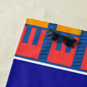 青+赤い黄色のジオトリムビーチタオル ビーチタオル (インサイチュ)