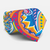 青、赤く、オレンジおよび黄色のペイズリー ネクタイ (ロール)