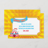 青、赤く、黄色のサーカスのテント|のサンキューカード サンキューカード (正面/裏面)