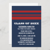 青/赤のはっきりしたストライプ招待状 招待状 (正面/裏面)