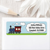 青/赤のトレイン住所 シール (インサイチュ)