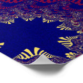 青、赤カラフル、黄色のフラクタル ポスター (角)