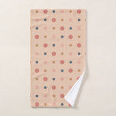 青、赤面、および金ゴールドのドット バスタオルセット (ハンドタオル)