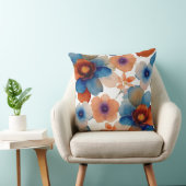 青、赤、オレンジのフローラ クッション (椅子)