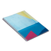 青、赤、ピンク、黄色の抽象芸術絵画 ノートブック (右側)