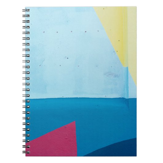 青、赤、ピンク、黄色の抽象芸術絵画 ノートブック (正面)