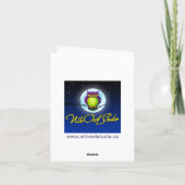 青 赤 白のダマスク柄モノグラム感謝カード サンキューカード (裏面)