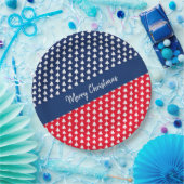 青 赤 白の木の水彩ペイントのプレート ペーパープレート (パーティー)