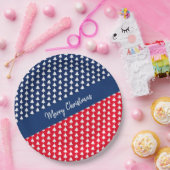 青 赤 白の木の水彩ペイントのプレート ペーパープレート (パーティー)