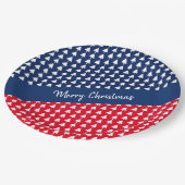 青 赤 白の木の水彩ペイントのプレート ペーパープレート (アングル)