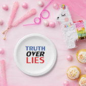 青、赤、白の「嘘に対する真実」パーティー ペーパープレート (パーティー)