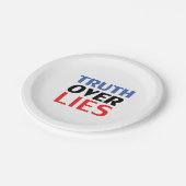 青、赤、白の「嘘に対する真実」パーティー ペーパープレート (アングル)