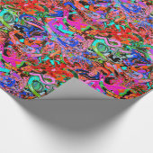 青、赤、緑、紫のグラフィティ ラッピングペーパー (角)