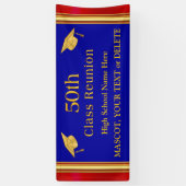 青、赤、金ゴールド、カスタム第50クラスの懇親会バナー 横断幕 (縦)