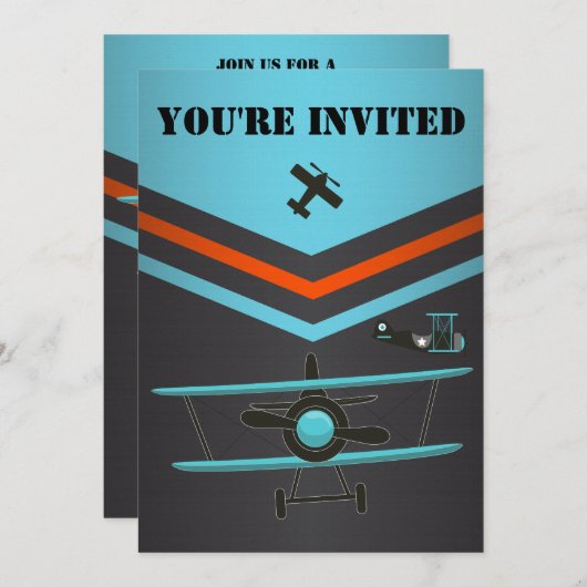 青、赤、黒機航空誕生日会 招待状 (正面/裏面)