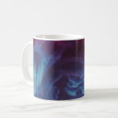 青、赤、黒煙のデジタル壁紙 コーヒーマグカップ (正面左)