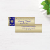 青、金ゴールドきらびやかな雪片結婚式の引き出物ラベル2 (デスク)