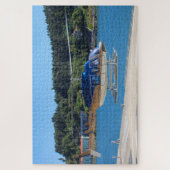 青、金ゴールドと白のヘリコプター、ポルトガル ジグソーパズル (縦)