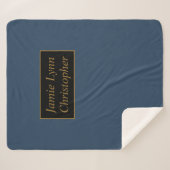 青(金ゴールドカップル名) シェルパブランケット (正面(横))