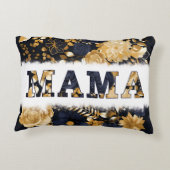 青+金ゴールドスタイリッシュフローラMAMA Present From Kids アクセントクッション (裏面)