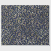 青/金ゴールドパターン ラッピングペーパー (フラット)