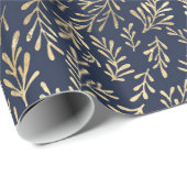 青/金ゴールドパターン ラッピングペーパー (ロールコーナー)