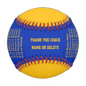 青、金ゴールドパーソナライズされた野球ボール、すべての選手 野球ボール (裏面)